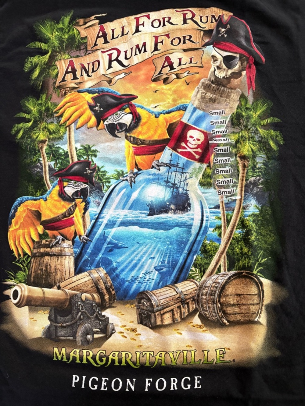 Margaritaville Men's/Womens Logo T-Shirt BRAND NEW! SMALL Black T Pigeon Forge - Picture 5 of 7